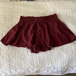 Brandy Melville one size burgundy flowy shorts
